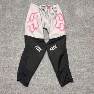 Fox Head Pants Kids 8 Gray Black Pink Motocross MX Motorcycle Adjustable Waist